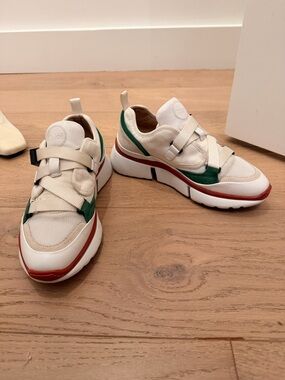 Chloé Sonnie suede & mesh low-top sneakers